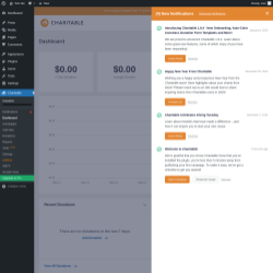 Page screenshot: Charitable → Notifications