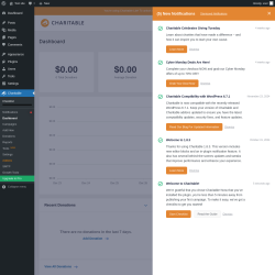 Page screenshot: Charitable → Notifications