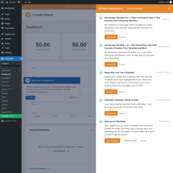 Page screenshot: Charitable → Notifications