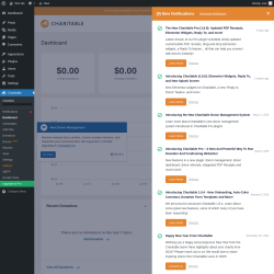 Page screenshot: Charitable → Notifications