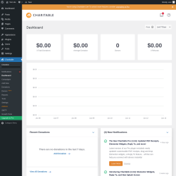 Page screenshot: Charitable → Dashboard