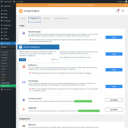 Page screenshot: Charitable → Growth Tools → Engagement