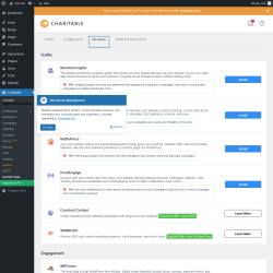 Page screenshot: Charitable → Growth Tools → Revenue