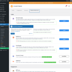Page screenshot: Charitable → Growth Tools → Guides & Resources