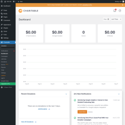 Page screenshot: Charitable → Dashboard
