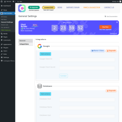 Page screenshot: Chart Builder → General Settings → 
                            Integrations                        