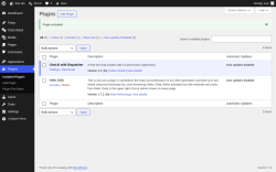 Page screenshot: Plugins &lsaquo; Test site &mdash; WordPress