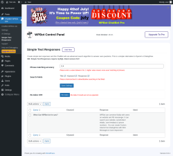 Page screenshot: ChatBot WPBot Lite → Simple Text Responses