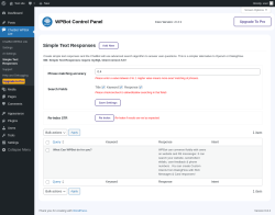 Page screenshot: ChatBot WPBot Lite → Simple Text Responses