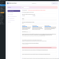 Page screenshot: ChatBot WPBot Lite → AI Settings