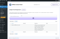 Page screenshot: ChatBot WPBot Lite → Simple Text Responses