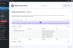 Page screenshot: ChatBot WPBot Lite → Simple Text Responses