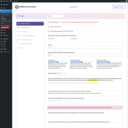 Page screenshot: ChatBot WPBot Lite → AI Settings