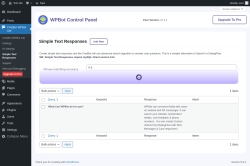 Page screenshot: ChatBot WPBot Lite → Simple Text Responses