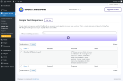 Page screenshot: ChatBot WPBot Lite → Simple Text Responses