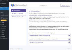 Page screenshot: ChatBot WPBot Lite → Help and Debugging