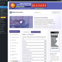 Page screenshot: ChatBot WPBot Lite → Settings → WPBot – In a Nutshell