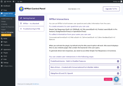 Page screenshot: ChatBot WPBot Lite → Help and Debugging