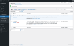 Page screenshot: Plugins ‹ Test site — WordPress