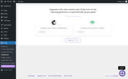 Page screenshot: Chaty → Integrations