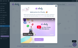 Page screenshot: Chaty &lsaquo; Test site &mdash; WordPress