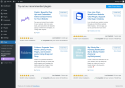 Page screenshot: Chaty &rarr; Recommended Plugins