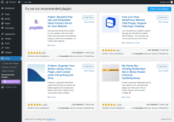 Page screenshot: Chaty &rarr; Recommended Plugins