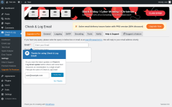 Page screenshot: Check & Log Email &rarr; Help & Support
