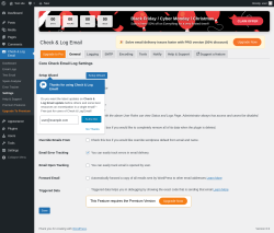 Page screenshot: Check & Log Email &rarr; Settings