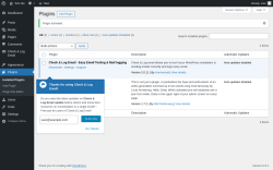 Page screenshot: Plugins &lsaquo; Test site &mdash; WordPress