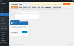 Page screenshot: Check & Log Email &rarr; Help & Support