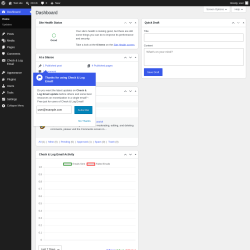 Page screenshot: Dashboard &lsaquo; Test site &mdash; WordPress