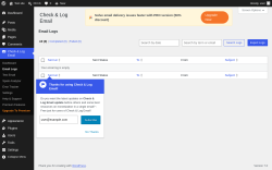 Page screenshot: Check & Log Email &rarr; Email Logs