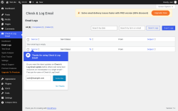 Page screenshot: Check & Log Email &rarr; Email Logs