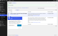 Page screenshot: Plugins &lsaquo; Test site &mdash; WordPress