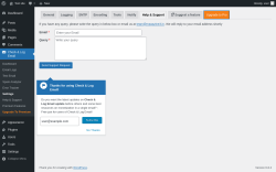 Page screenshot: Check & Log Email → Help & Support → Upgrade to Pro