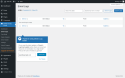 Page screenshot: Check & Log Email → Email Logs