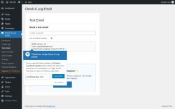 Page screenshot: Check & Log Email → Test Email