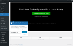 Page screenshot: Check & Log Email → Spam Analyzer