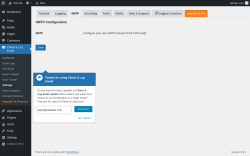 Page screenshot: Check & Log Email → Settings → SMTP