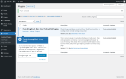 Page screenshot: Plugins ‹ Test site — WordPress