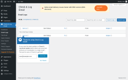 Page screenshot: Check & Log Email → Email Logs