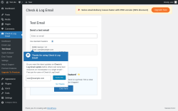 Page screenshot: Check & Log Email → Test Email