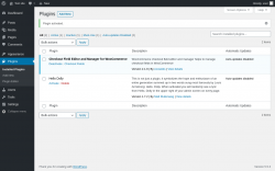 Page screenshot: Plugins ‹ Test site — WordPress