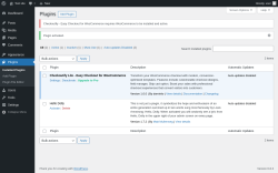 Page screenshot: Plugins ‹ Test site — WordPress