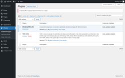 Page screenshot: Plugins ‹ Test site — WordPress