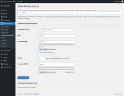 Page screenshot: Chess Podium &rarr; External tournaments