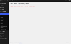 Page screenshot: Appearance &rarr; Child Theme Copy Settings