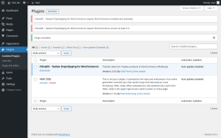Page screenshot: Plugins ‹ Test site — WordPress