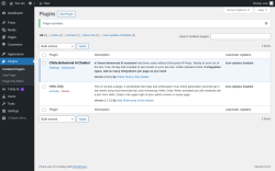 Page screenshot: Plugins &lsaquo; Test site &mdash; WordPress